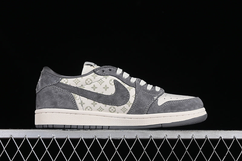 Nike Air Jordan 1 Low LV Travis Scott Fragment Design OG SP White Grey Sneakers