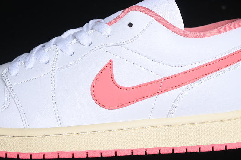 Nike Air Jordan 1 Low Sail Pink Sole White Sneakers