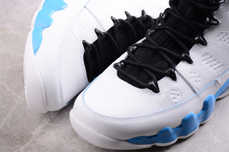 Nike Air Jordan 9 Retro Black Powder Blue Summit White Sneakers