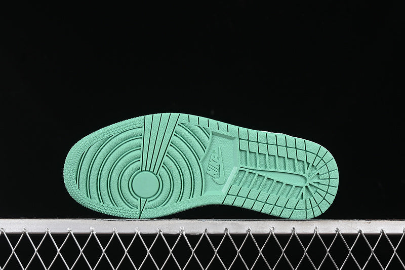 Nike Air Jordan 1 Low OG Grey White Green Snakeskin Grain Sneakers