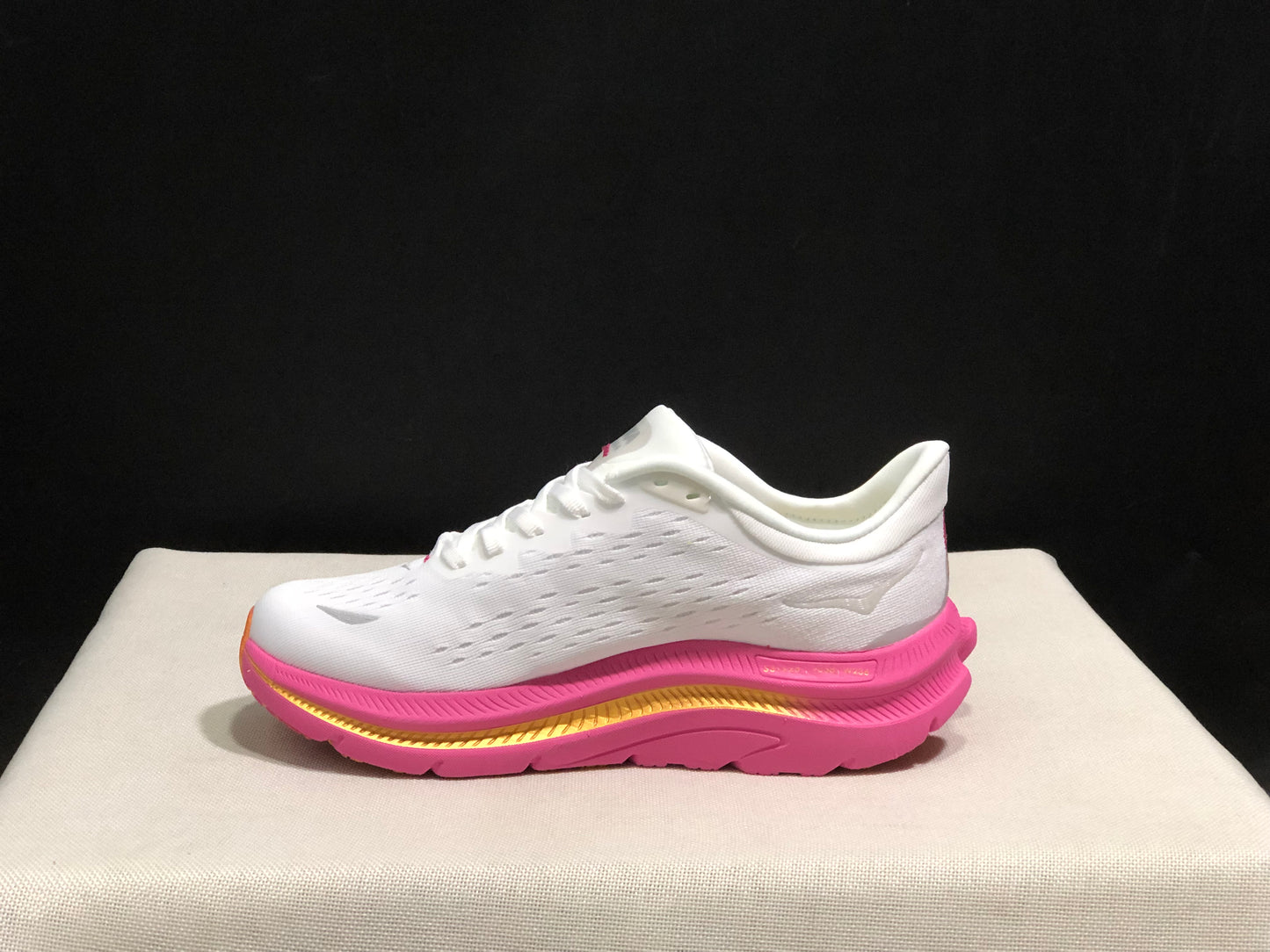 Hoka One One Kawana Cushioning Comfortable Gym Running Shoes Sneakers White/Pink