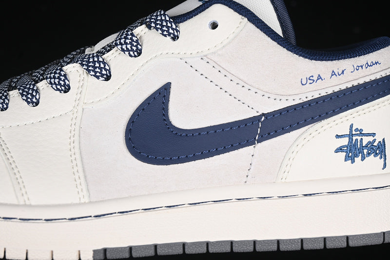 Nike Air Jordan 1 Low Blue Grey White Casual Sneakers