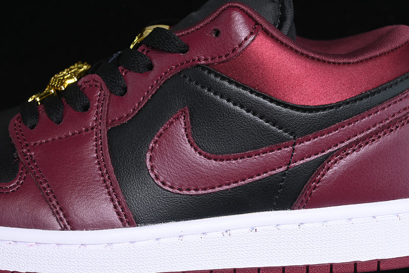 Nike Air Jordan 1 Low Black White Dark Beetroot Red Sneakers