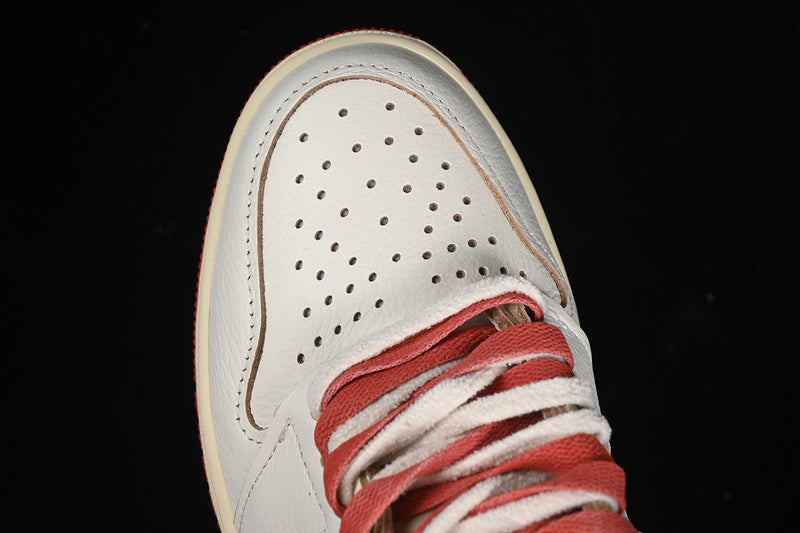 Nike Air Jordan 1 High OG Red Sole White Sneakers