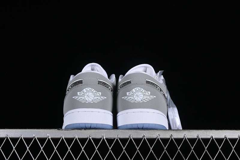 Nike Air Jordan 1 Low White Wolf Grey Aluminum Sneakers