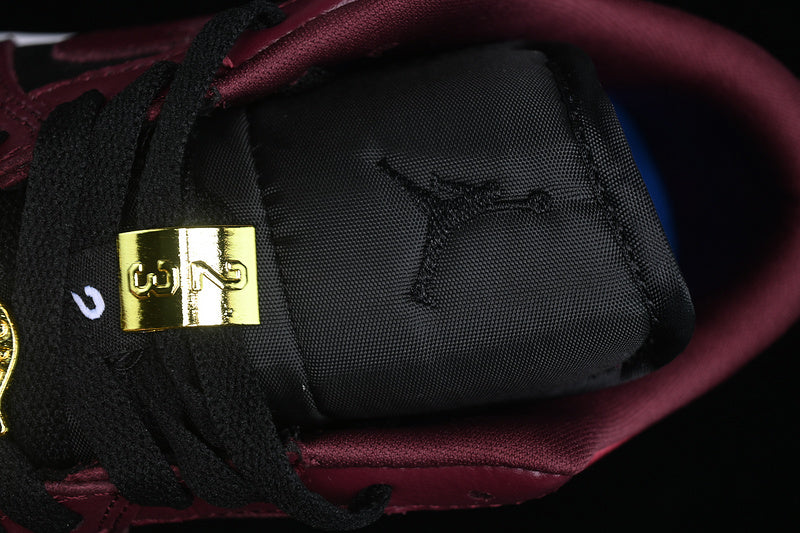 Nike Air Jordan 1 Low Black White Dark Beetroot Red Sneakers