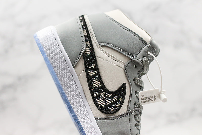 Nike Air Jordan 1 High-top Wolf Grey Sneakers Dior Joint Edition