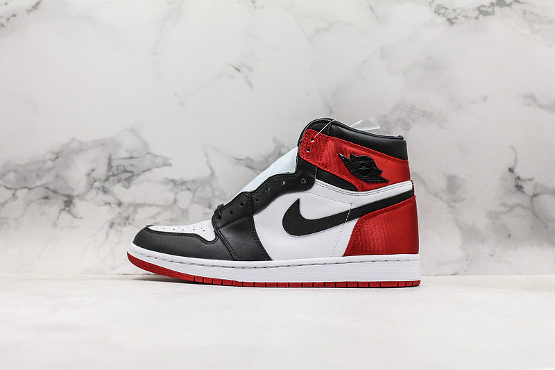 Nike Air Jordan 1 Retro High Satin Red White Black Sneakers