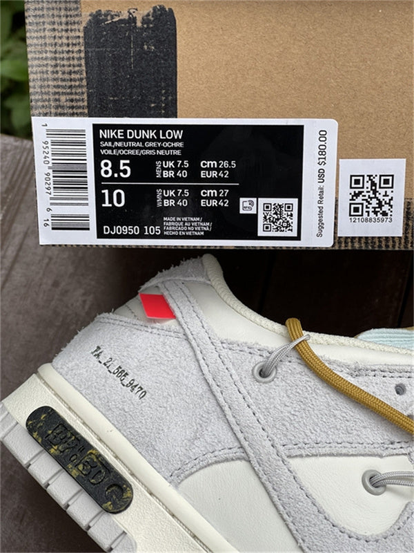 Nike Dunk Low Off-White Lot 37 of 50 White Sneakers