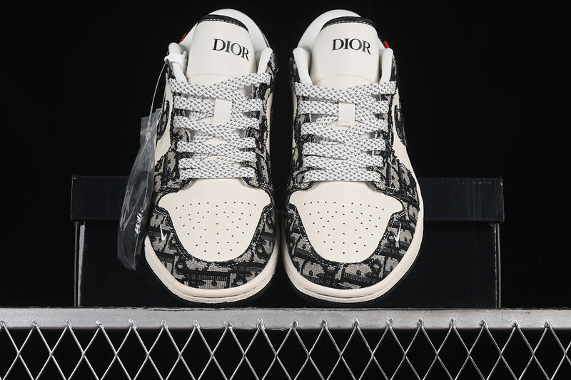 Nike Air Jordan 1 Low DIOR Black White Sneakers