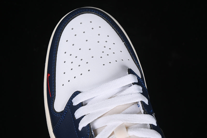 Nike Air Jordan 1 Low OG Howard University White Red Midnight Navy Sneakers