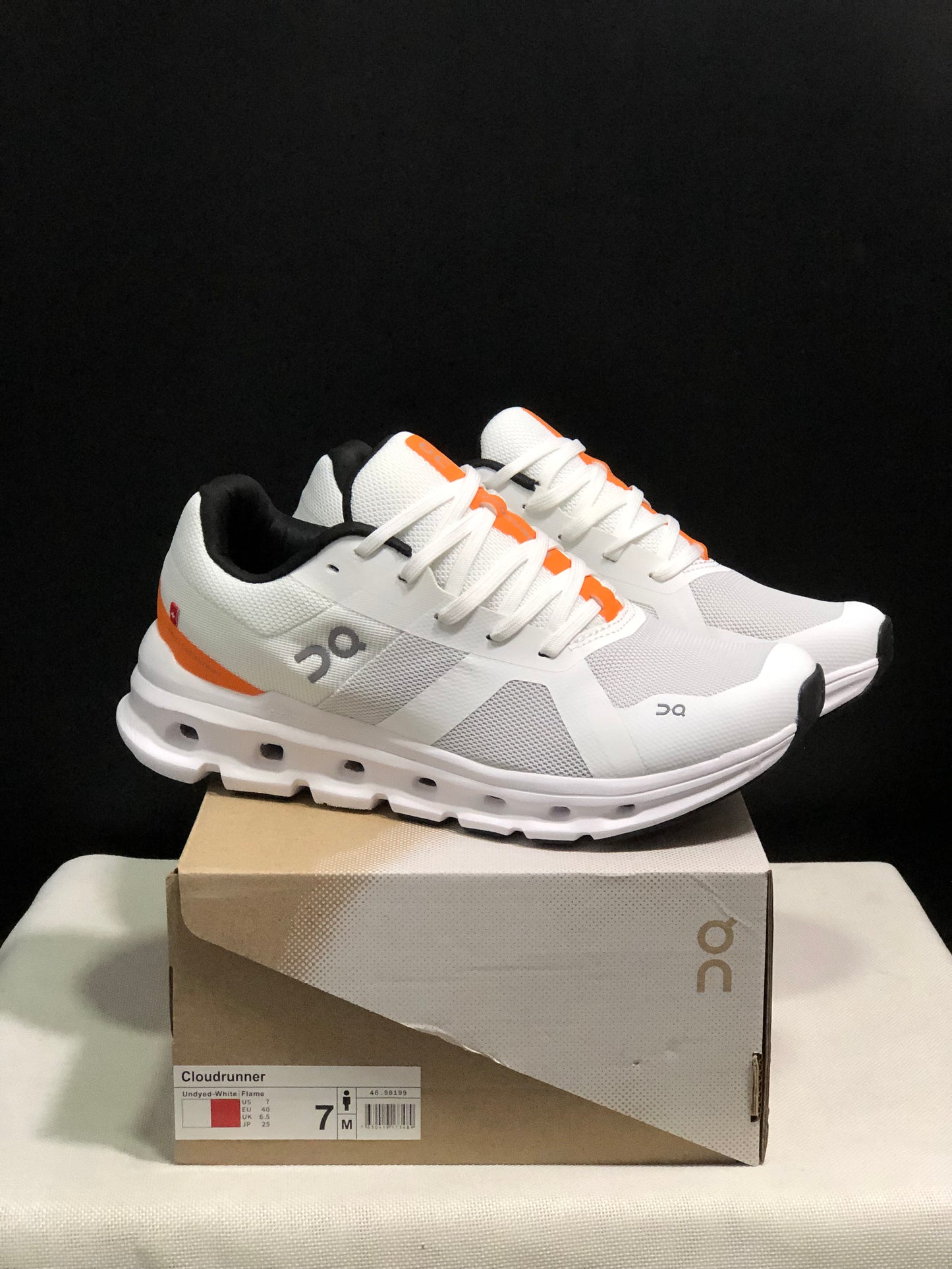 On Running Cloudrunner Anti-Slip Sports Running Shoes White/Orange