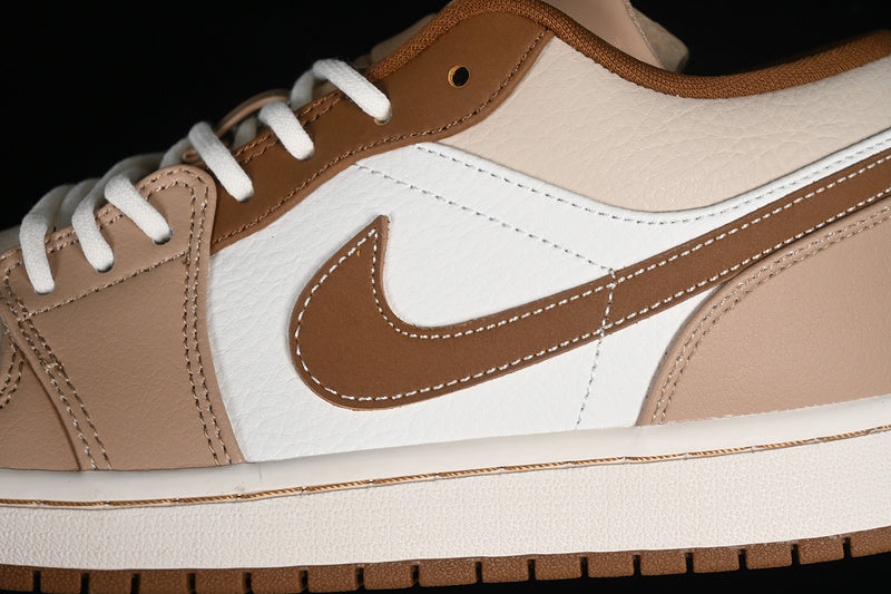 Nike Air Jordan 1 Low White Light Brown Sneakers