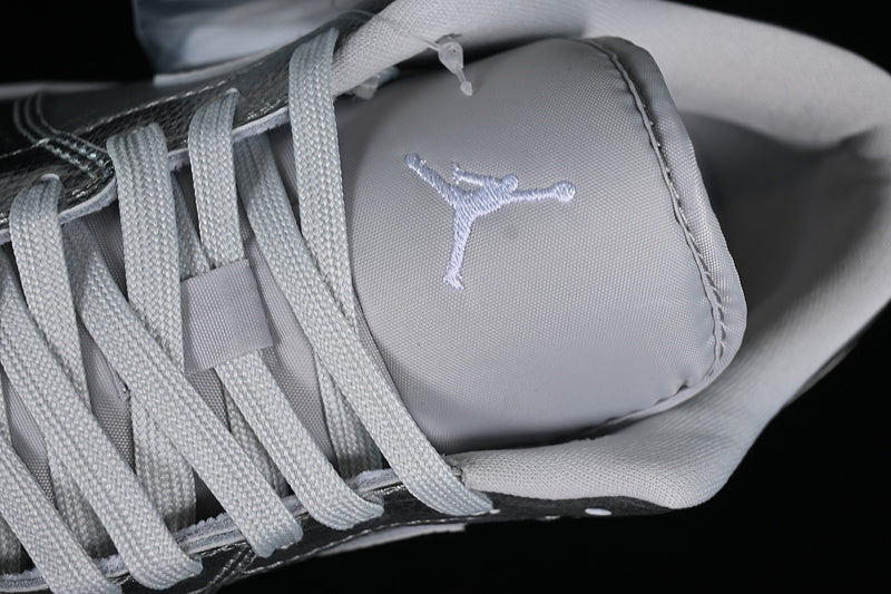 Nike Air Jordan 1 Low Metallic Silver Photon Dust Wolf Grey Sneakers