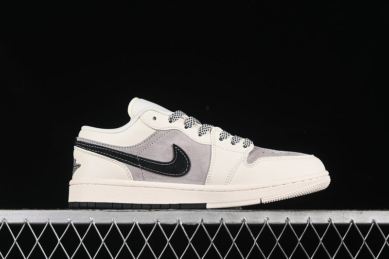 Nike Air Jordan 1 Low Supreme Black White Grey Sneakers