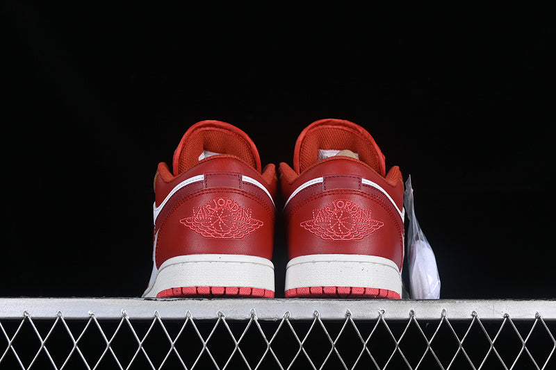 Nike Air Jordan 1 Low SE White Dune Red Sneakers