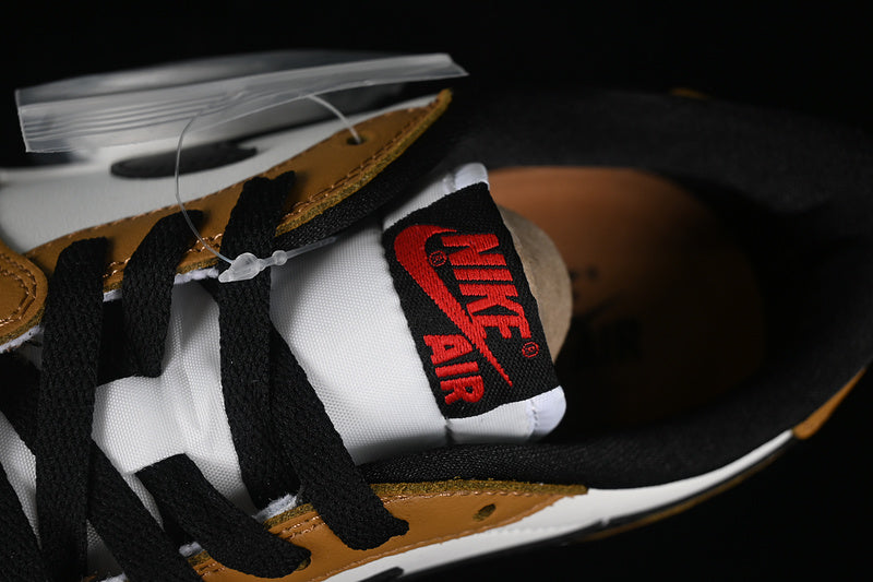 Nike Air Jordan 1 Low OG Black Sole White Earthy Yellow Sneakers