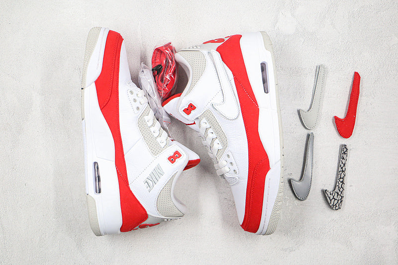 Nike Air Jordan 3 Retro Tinker Air Max 1 White Red Grey Sneakers