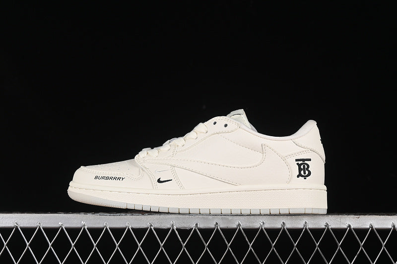 Nike Air Jordan 1 Low BURBERRY Travis Scott Fragment Design OG SP White Sneakers
