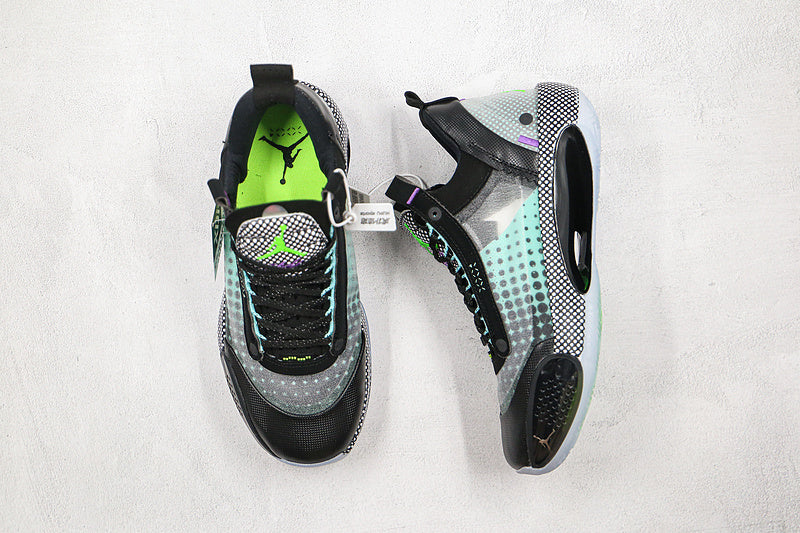 Nike Air Jordan XXXIV 34 Low Black Vapor Green Bleached Coral Sneakers
