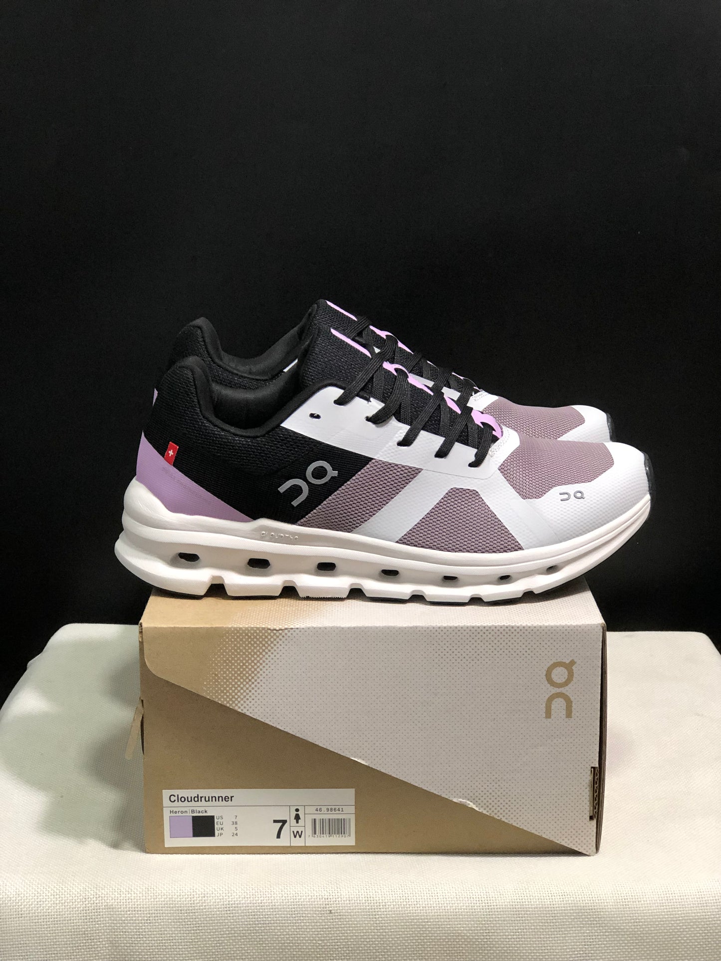 On Running Cloudrunner Anti-Slip Sports Running Shoes Heron/Black