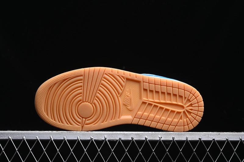 Nike Air Jordan 1 Low Brown Gum Sole White Powder Blue Sneakers