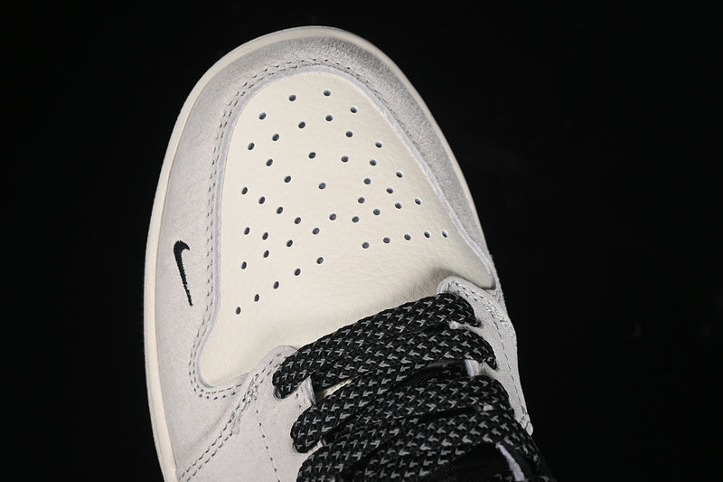 Nike Air Jordan 1 Low Black White Light Grey Sneakers