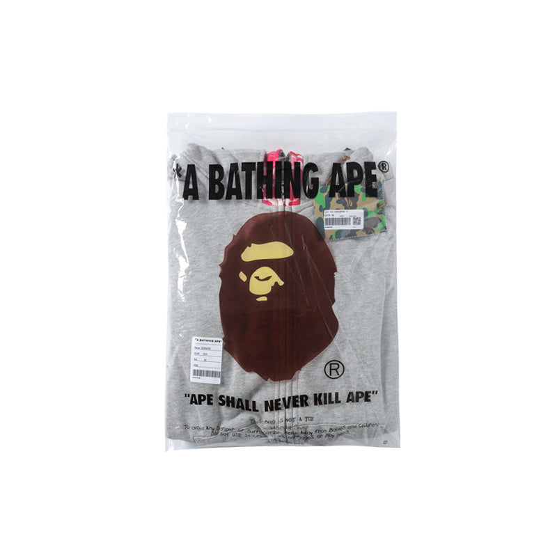 A Bathing Ape BAPE Shark Head Double Hat Ash Powder Hoodie