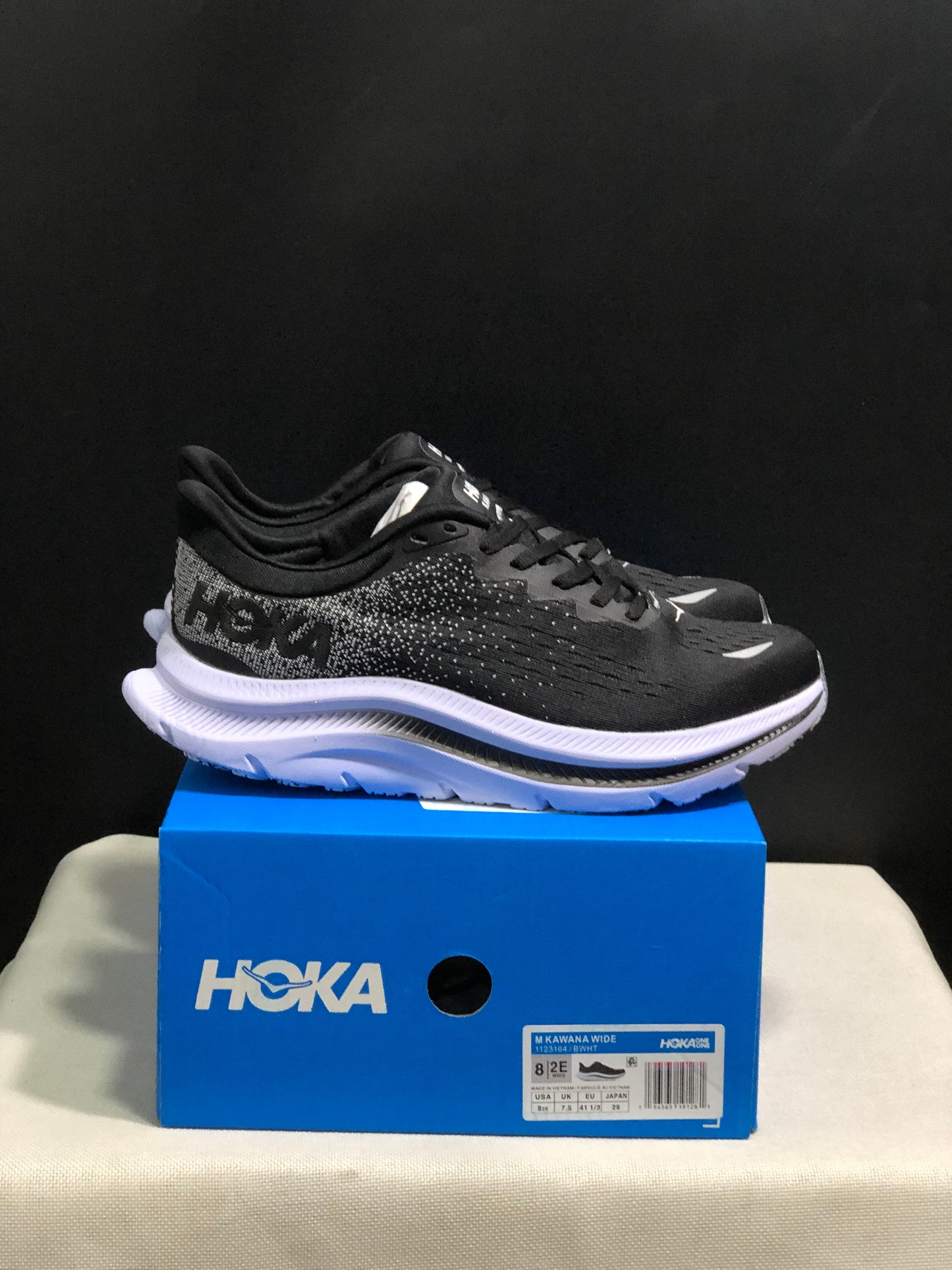 Hoka One One Kawana Cushioning Comfortable Gym Running Shoes Sneakers Black/White