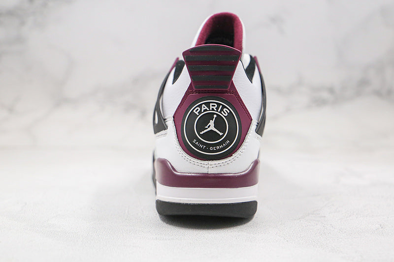 Nike Air Jordan 4 Retro x Paris Saint-Germain Bordeaux 2020 White Purple Sneakers
