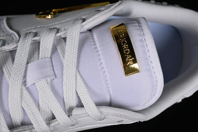 Nike Air Jordan 1 Low Method Of Make Metallic Gold White Sneakers