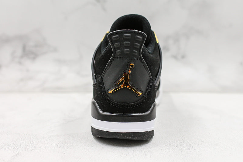 Nike Air Jordan 4 Retro Royalty Black Metallic Gold White Sneakers