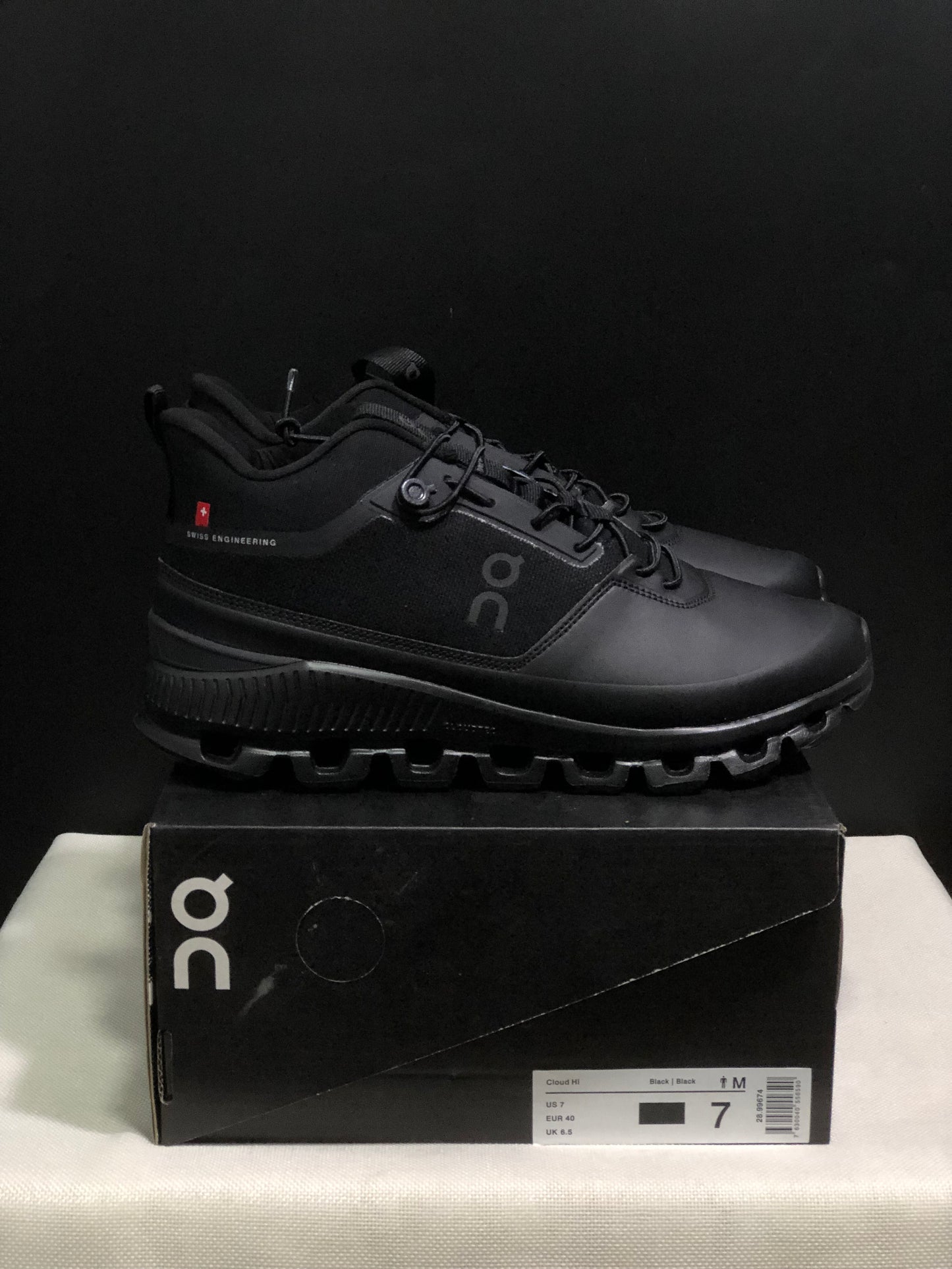 On Running Cloud Hi Edge All Black Outdoor Training Running Shoes