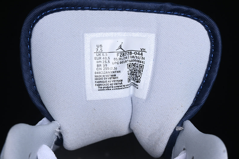 Nike Air Jordan 1 Low Football White Midnight Navy Sneakers
