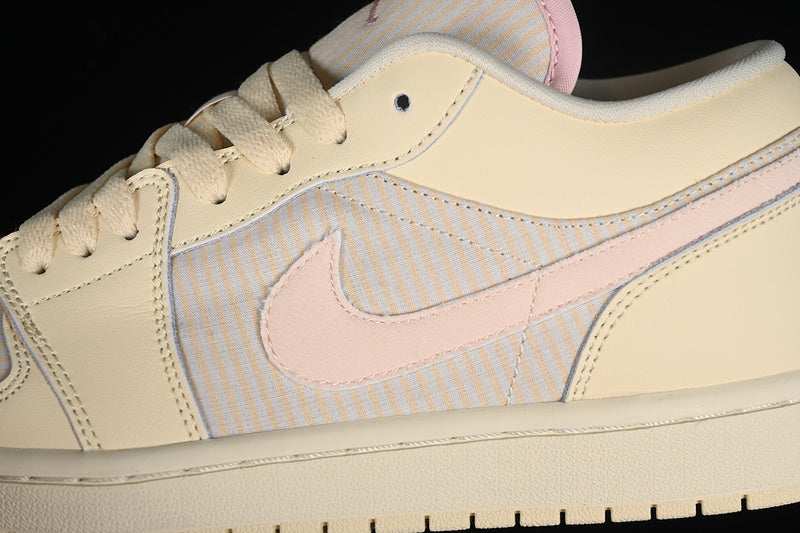 Nike Air Jordan1 Low Creamy White Pink Sneakers