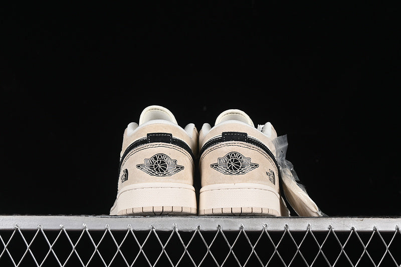 Nike Air Jordan 1 Low Black White Khaki Sneakers