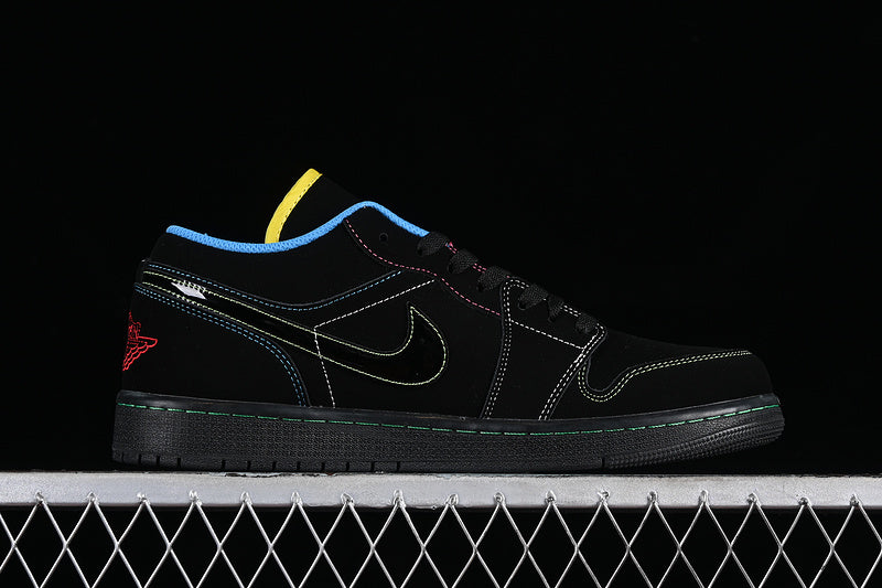 Nike Air Jordan 1 Low Yellow Blue Black Sneakers