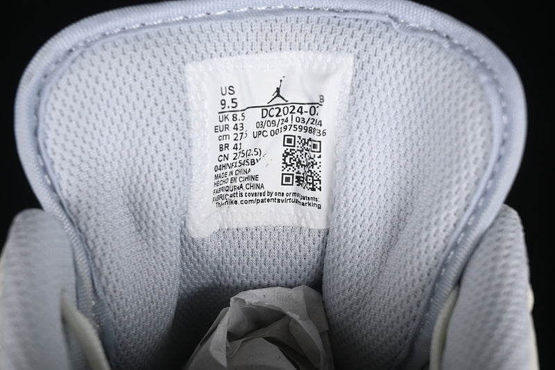 Nike Air Jordan 1 Low White Grey Silver Sneakers