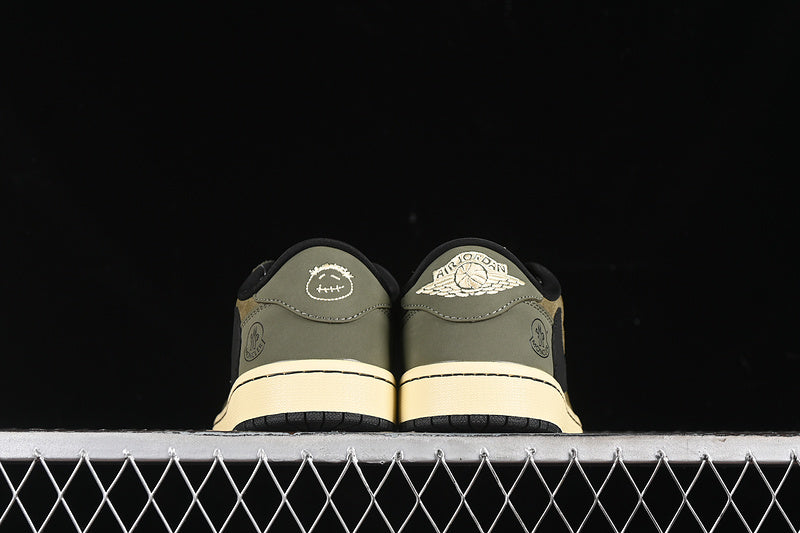 Nike Air Jordan 1 Low MONCLER Travis Scott Fragment Design OG SP Black Green Sneakers