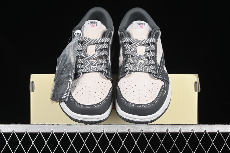 Travis Scott Fragment Design Nike Air Jordan 1 Low OG SP Dark Grey White Sneakers
