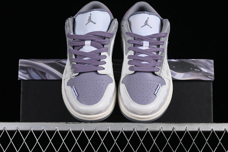 Nike Air Jordan 1 Low Vintage Grey Stealth White Purple Sail Sneakers