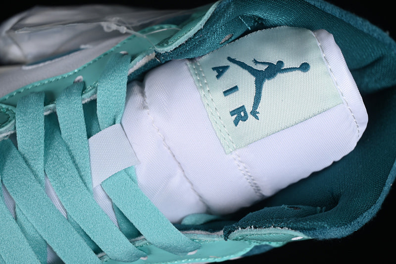 Nike Air Jordan 1 Mid White Turquoise Green Sail Sneakers