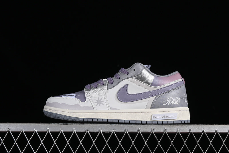 Nike Air Jordan 1 Low Vintage Grey Stealth White Purple Sail Sneakers