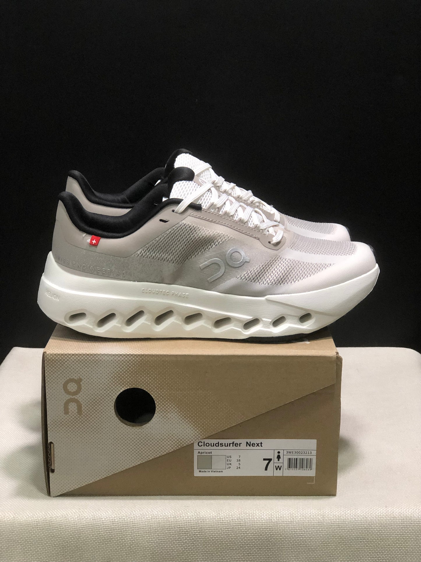 On Running Cloudsurfer Next Casual Running Shoes Apricot/White