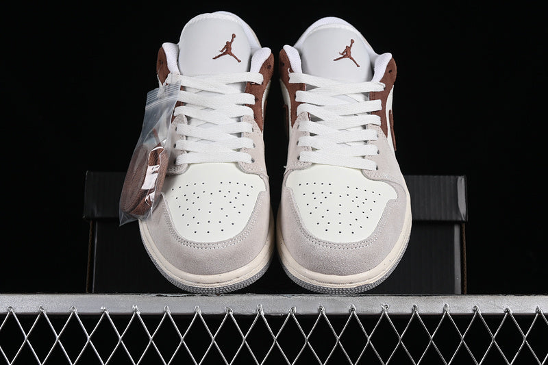 Nike Air Jordan 1 Low Brown Grey White Sneakers