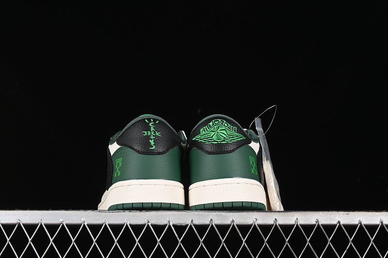 Nike Air Jordan 1 Low OG SP Travis Scott Fragment Design Green Sole White Black Sneakers