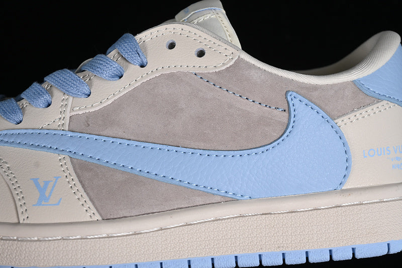 Nike Air Jordan 1 Low OG SP Travis Scott Fragment Design LV Grey Blue Sneakers