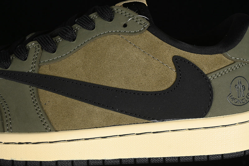 Nike Air Jordan 1 Low MONCLER Travis Scott Fragment Design OG SP Black Green Sneakers