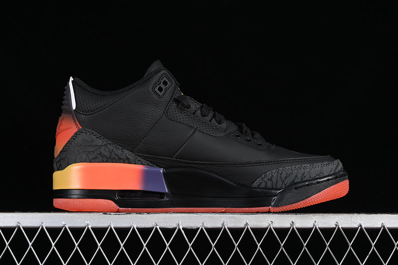 Nike Air Jordan 3 Retro Rio J. Balvin Black Solar Flare Total Crimson Abyss Sneakers