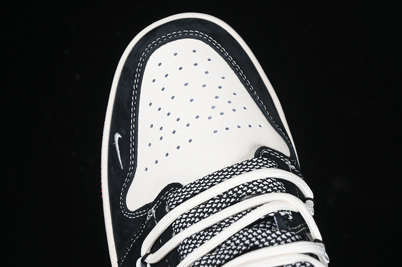 Nike Air Jordan 1 Low Black White Red Sneakers